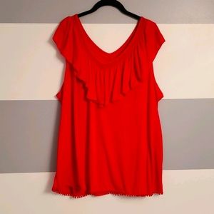 Red Flutter Top